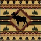 Signature Collection Southwestern Moose Lodge Plush Raschel Queen Size Blanket
