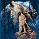 Signature Collection Harmony Wolf Moon Raschel Soft Plush Blanket Queen Size