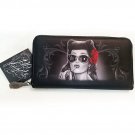 DGA Day of the Dead Rockabilly Glamorous Red Rose Women's Zipper Clutch Wallet