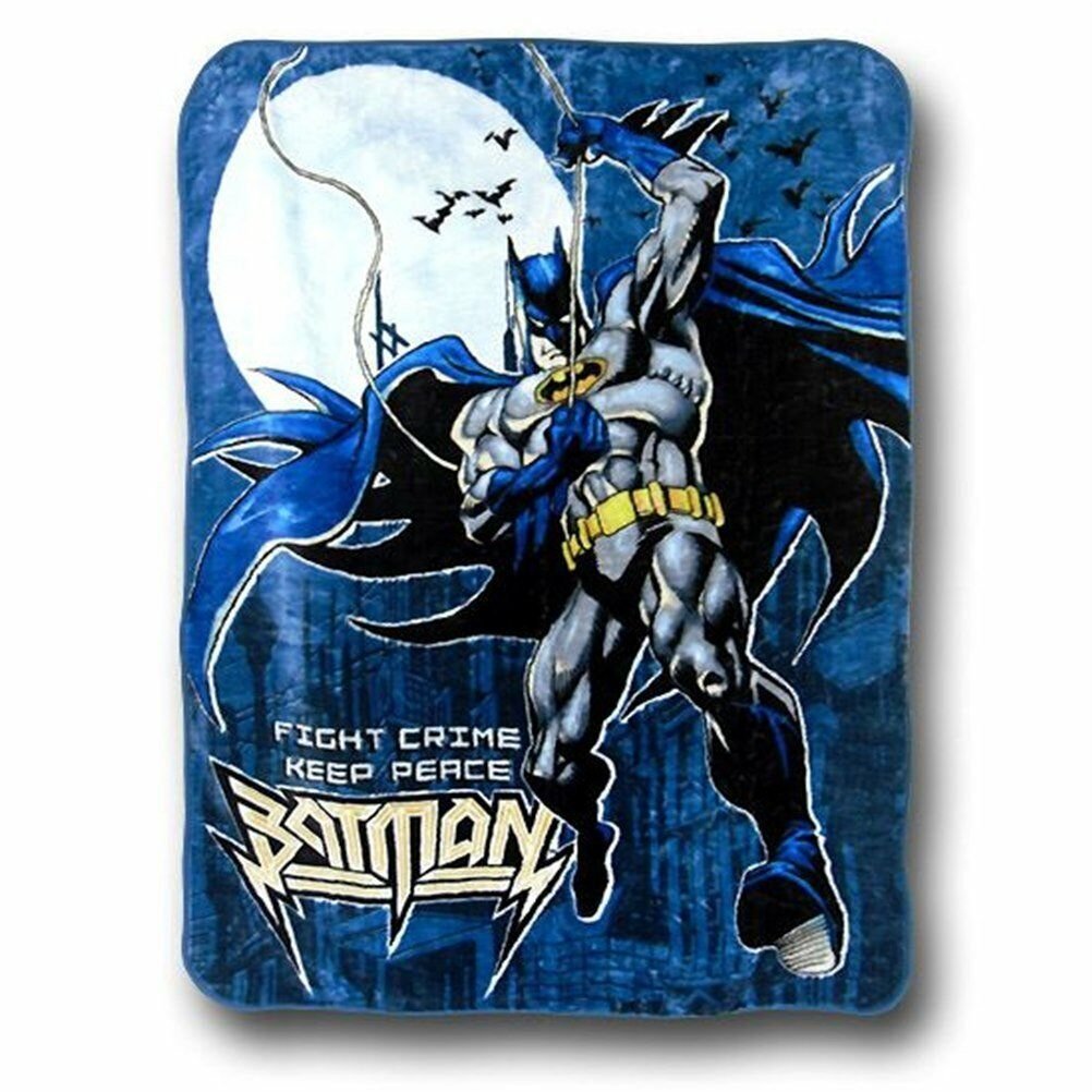 DC Comics Justice League Batman Fight Crime Dark Knight Plush Twin Size Blanket