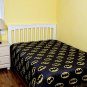 JPI DC Comics Batman Emblem Reversible Twin Quilt Bedspread Gray and Black