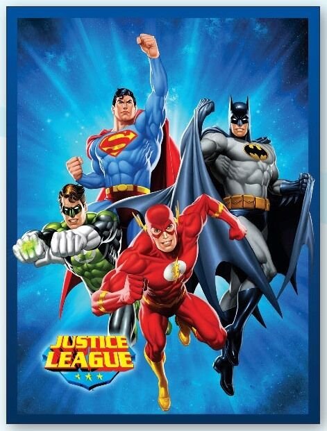 DC Comics Justice League Heroes Batman Superman Luxury Plush Twin Size Blanket