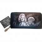 DGA Day of the Dead Marilyn Monroe Diamonds Are Forever Zipper Clutch Wallet