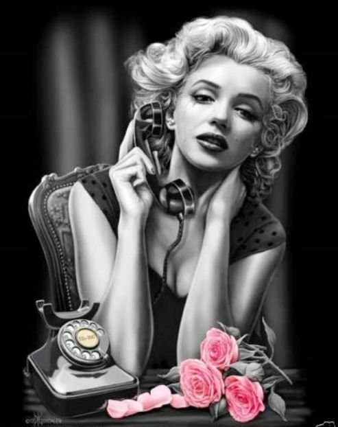 DGA Marilyn Monroe Pink Rose Stretched Canvas Wall Art 12x16 Inches Heartbreaker