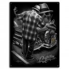 DGA Day of the Dead Lowrider Gangster Skull Perfection Tin Metal Sign 12x16 Inch