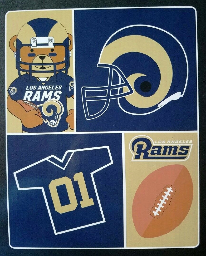 Licensed NFL Los Angeles Rams Football Baby Soft Royal Plush Blanket