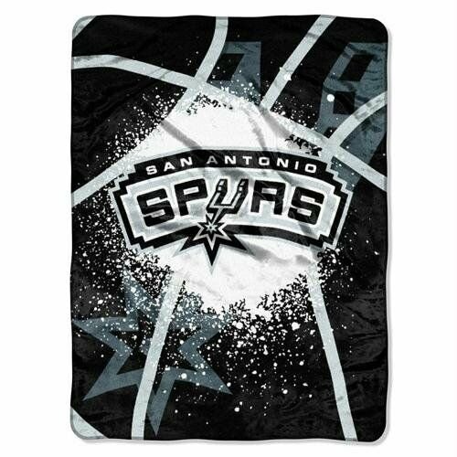 Licensed NBA San Antonio Spurs Basketball Royal Plush Twin Size Throw Blanket