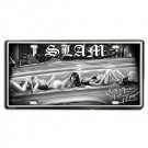 DGA Day of the Dead Lowrider Sitting Low Ladies Auto License Tin Plate 12x6 Inch