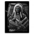 DGA Day of the Dead Native American Great Warrrior Tin Metal Sign 12x16 Inches