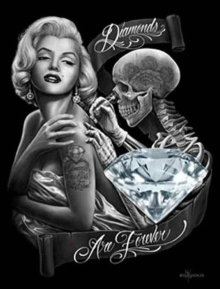 DGA Marilyn Monroe Day off the Dead Stretched Canvas Wall Art 12x16 Inch Diamond