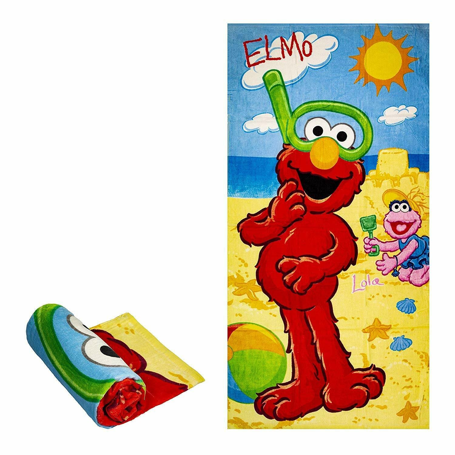 Licensed Sesame Street Elmo and Lola Sandcastle Fiber Reactive Beach