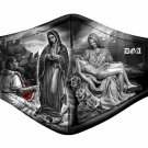 DGA Day of the Dead Religious La Reina Tears in Heaven Face Mask w/4 Filter Pack