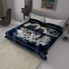 Solaron Original Pack of Wolves Korean Mink Soft Plush Queen Size Blanket Blue
