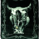 DGA Native American Chiefin Smoking Pipe Queen Size Thick Soft Plush Blanket