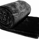 Solaron Original Korean Mink Plush Thick Soft Queen Size Blanket Solid Black