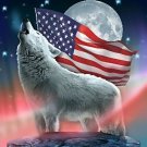 JQ Select Howling Arctic Wolf American Flag Patriotic Soft Queen Size Blanket
