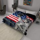 Solaron Original Statue of Liberty US Korean Mink Soft Plush Queen Size Blanket