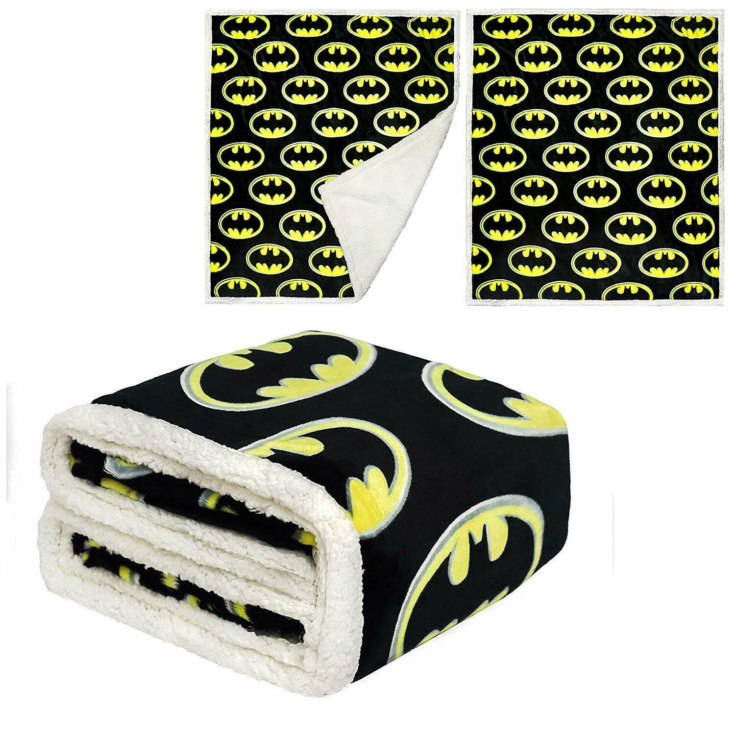 DC Comics Licensed Batman Emblem Dark Knight Thick Micro Sherpa Throw Blanket