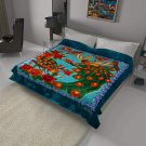Solaron Classic Peacock Korean Thick Mink Soft Plush King Size Blanket Aqua Blue