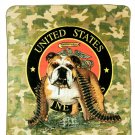 Semper Fi TNT Fighting US Marine Bulldog Queen Size Soft Lightweight Blanket