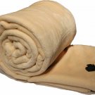 Solaron Twin Size Blanket Thick Ultra Fine Polyester Mink Plush Solid Beige