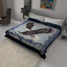 Solaron Original Bald Eagle Korean Mink Soft Plush Queen Size Blanket Blue
