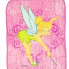 Disney Peter Pan Tinker Bell Pink Royal Plush Baby Size Blanket Think Pink