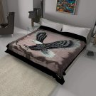 Solaron Original Bald Eagle Korean Mink Soft Plush King Size Blanket Black