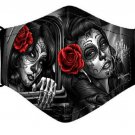 DGA Day of the Dead Chicano Art Taken/Jaded Pinup Rockabilly Face Mask w/Filter