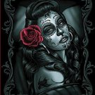 DGA Day of the Dead Rockabilly Thick Plush Queen Size Plush Blanket Jaded