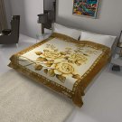 Solaron Classic Rose Flower Korean Thick Mink Soft Plush Twin Size Blanket Brown