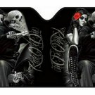 DGA Day of Dead Ride or Die Lovers Block UV Rays Car Sunshade Visor Windshield