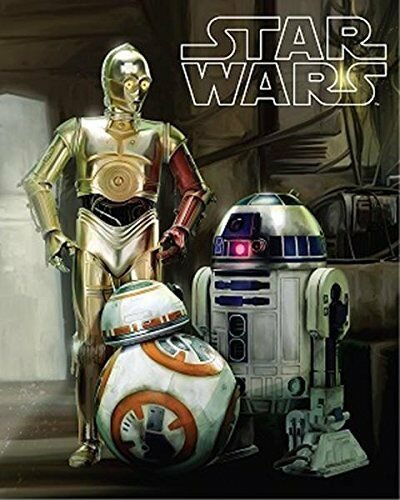 Disney Star Wars Super Soft Plush Twin Size Sherpa Blanket R2-D2, C-3PO, and BB8