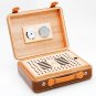 Cohiba Leather Travel Humidor Handbag Case Cedar Wood with Humidifier and Hygrometer