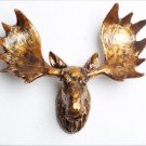 Resin Deer Head Mount Wall Art Sculpture 16.9 inch, Moose Statue Faux Taxidermy Ornaments