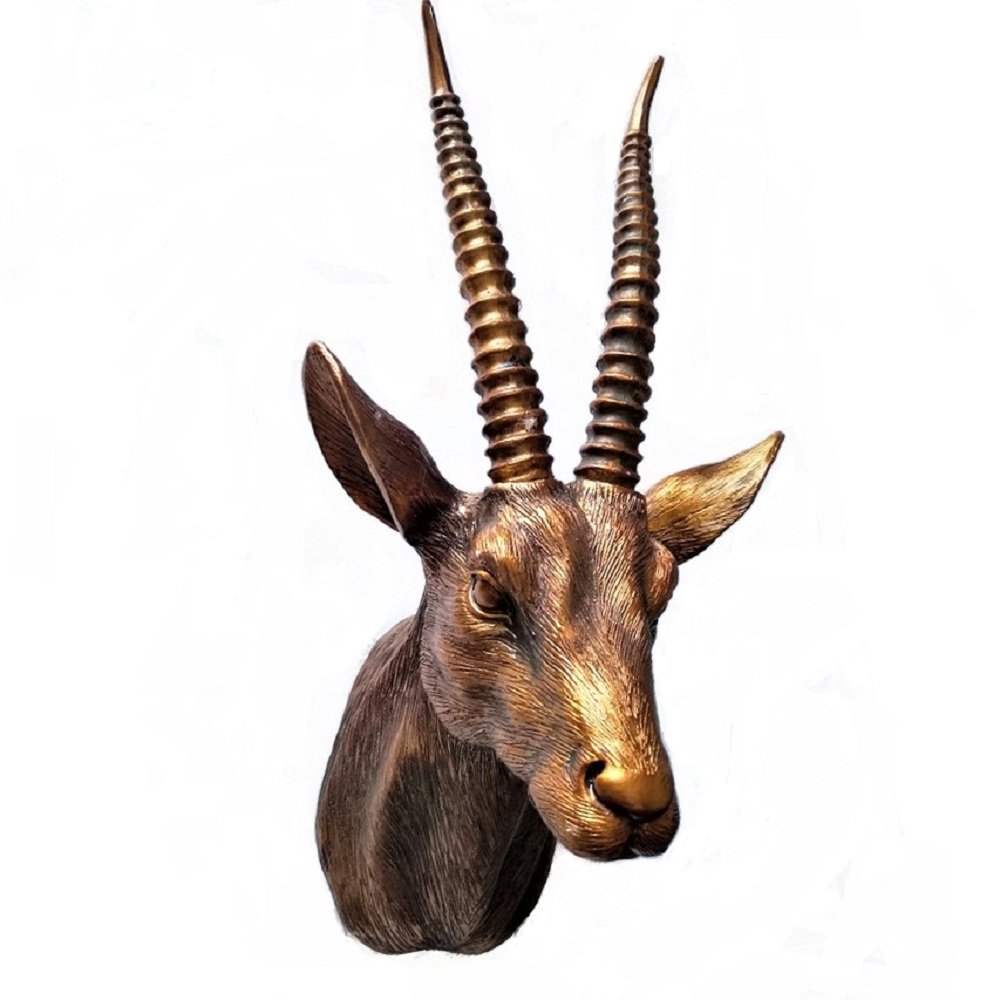 Goat Head Mount Wall Sculpture Decor Animal Sheep Statue Faux Taxidermy Ornaments