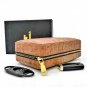 Cohiba Leather Cedar Cigar Travel Case Humidor with Cigarette Cutter and Lighter Brown