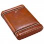 COHIBA Brown Leather Spanish Cedar Lined 5 Tube Cigar Travel Case Holder Humidor