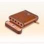 COHIBA Brown Leather Spanish Cedar Lined 5 Tube Cigar Travel Case Holder Humidor