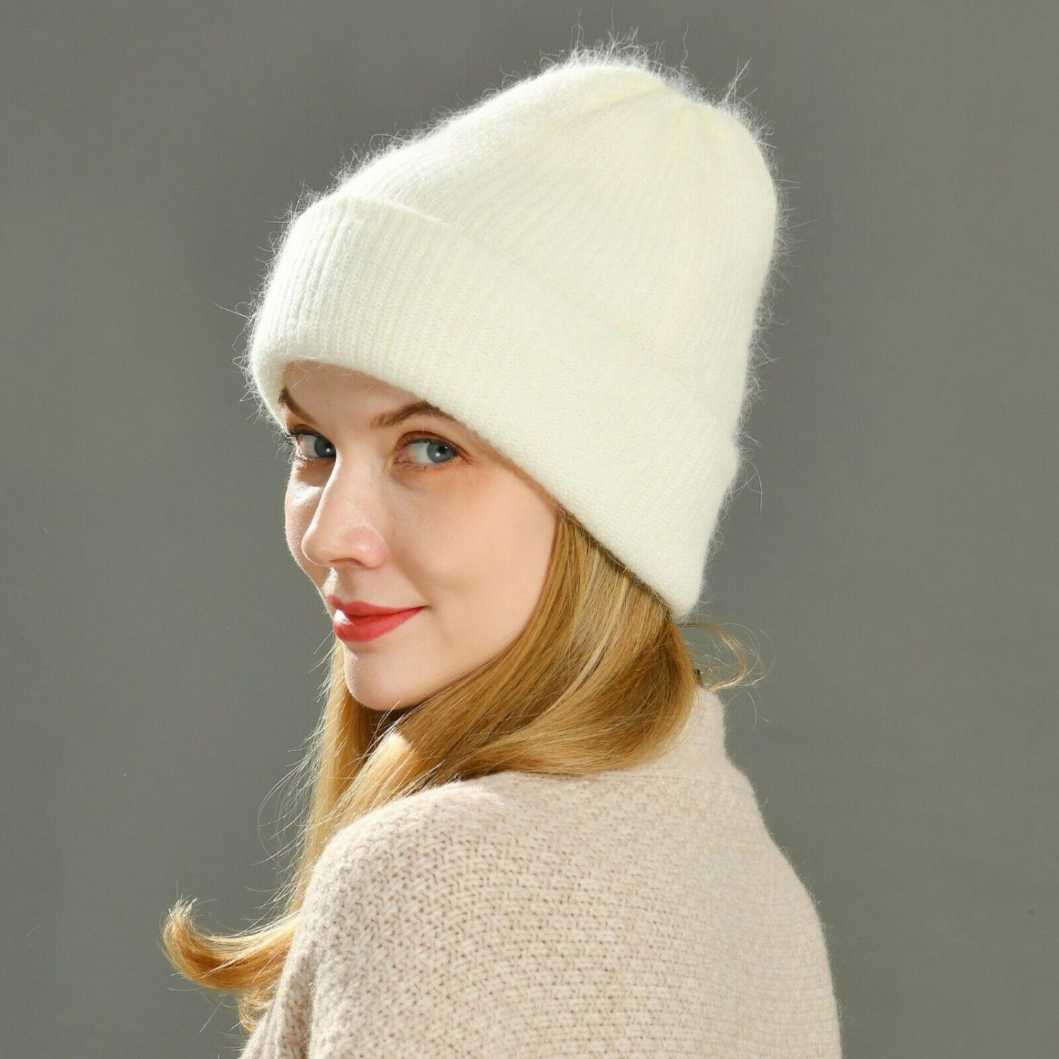 Winter Hat For Women Cashmere Knitted Ski Beanies Thick Warm Vogue