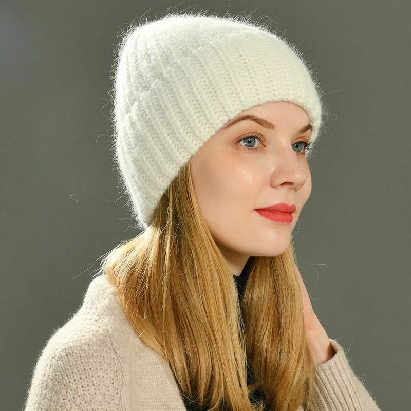 Casual Womens Winter Hats Cashmere Wool Knitted Beanies Warm Ski Cap Headwear 