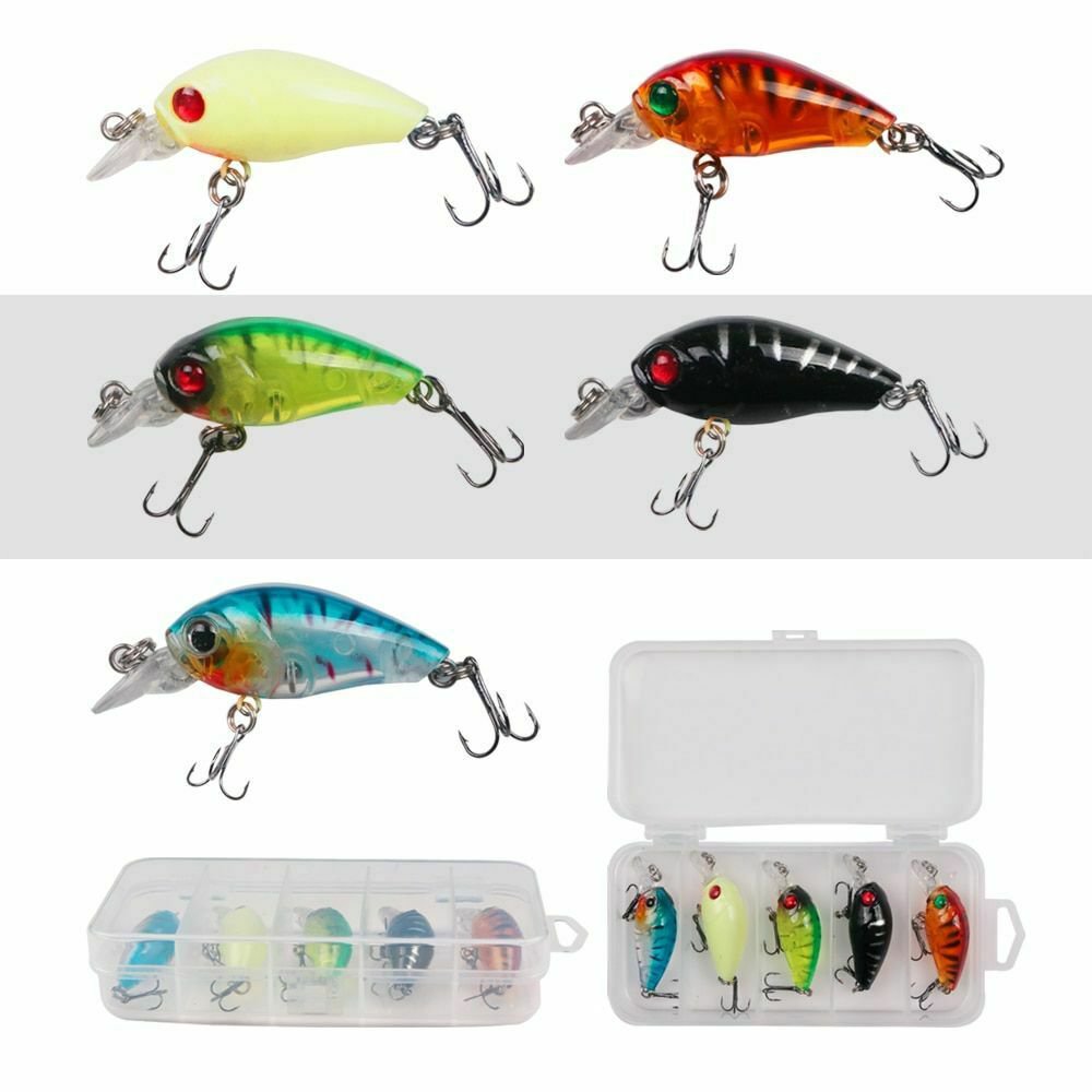 5pcs/lot Crankbait Minnow Fishing Lures UL Topwater Artificial Bass ...