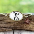 BURNISHED TRI-TONE 'TREE OF LIFE' BUBBLE CHARM BRACELET