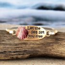 GOLDTONE AND SILVERTONE 'LET THE SEA SET YOU FREE' BRACELET