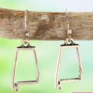 BURNISHED SILVERTONE ALABAMA OUTLINE EARRINGS