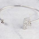 CRAVE SILVERTONE FILIGREE ALABAMA AND CRYSTAL BANGLE