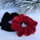 Set of 2 velvet handmade scrunchies.