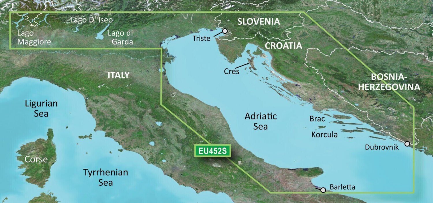 VEU452S BlueChart G2 HD Vision MARINE GPS MAP micro SD/SD ADRIATIC SEA NORTH CO