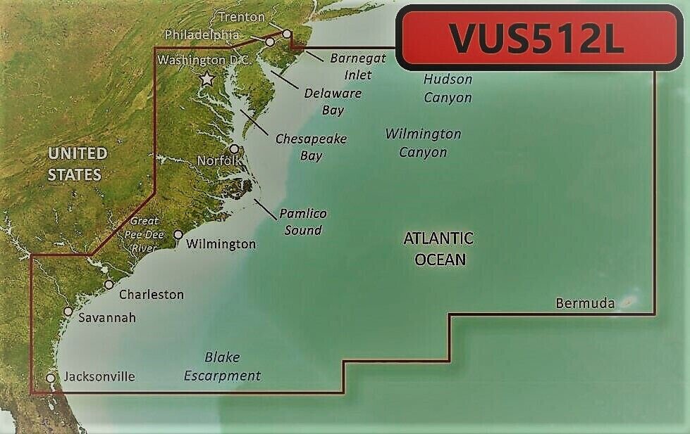 VUS512L BlueChart G2 Vision MARINE GPS MAP micro SD/SD FOR GARMIN GPS/SOUNDER