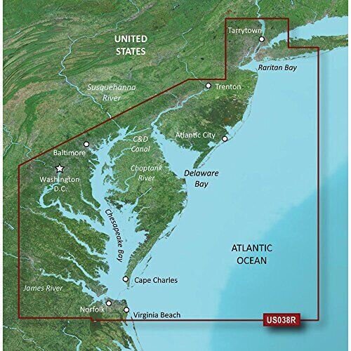 Garmin VUS038R  Bluechart G2 New York to Chesapeake Vision MicroSD Card...
